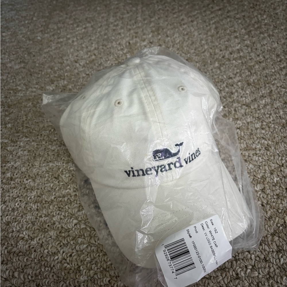 Vineyard Vines Cream Cap with Blue Logo